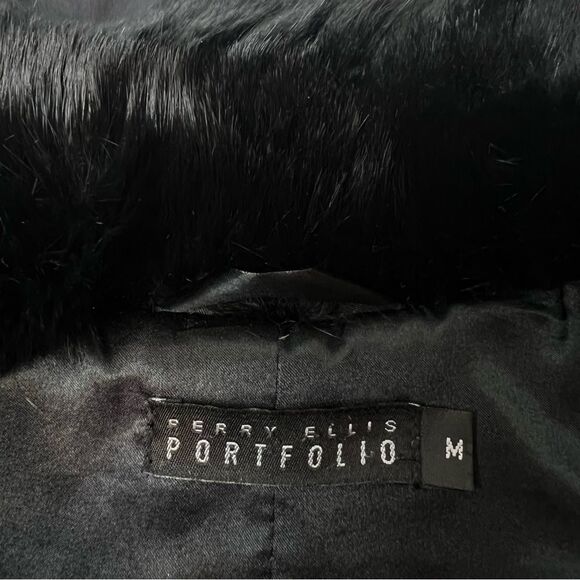 Perry Ellis Portfolio Down Puffer Coat Black Size M - Picture 5 of 8